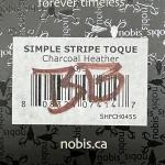 NWT Nobis Beanie Hat Simple Stripe Toque Charcoal Heather Orange Unisex One Size