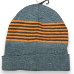 NWT Nobis Beanie Hat Simple Stripe Toque Charcoal Heather Orange Unisex One Size