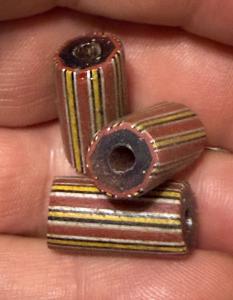 (3) Original Hudson's Bay Company Striped Large Trade Beads Indian Fur Trade