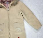 VTG Hudson Bay Company Womens Cream Eskimo Applique Wool Trench Coat Size 12