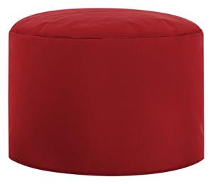 Gouchee Home Dotcom Brava Pouf Ottoman Foot Rest - Red, Modern Round Bean Bag Chair with Water Repellent Fabric - Floor Pouf for Living Room, Bedroom or Patio - Foot Rest for Indoor and Outdoor