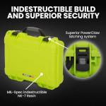 NANUK 910 Hard Case with Customizable Cubed Foam, IP67 Waterproof, Dustproof and Impact Resistant, 14.3” x 11.1” x 4.7”, Rugged Construction for Ultimate Protection, Made in Canada – Lime
