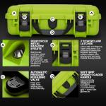 NANUK 910 Hard Case with Customizable Cubed Foam, IP67 Waterproof, Dustproof and Impact Resistant, 14.3” x 11.1” x 4.7”, Rugged Construction for Ultimate Protection, Made in Canada – Lime