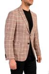 Hugo Boss Men's Nobis6 Slim Fit Plaid Two Button Linen Wool Blazer US 42R IT 52R