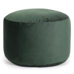Gouchee Home Belgique Round Velvet Pouf, Foot Stool, Stuffed Ottoman Bean Bag Chair - Forest Green - Plush, Stylish, Lightweight & Comfortable Furniture Accessory for Living Room & Bedroom- 20" x 12"