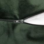 Gouchee Home Belgique Round Velvet Pouf, Foot Stool, Stuffed Ottoman Bean Bag Chair - Forest Green - Plush, Stylish, Lightweight & Comfortable Furniture Accessory for Living Room & Bedroom- 20" x 12"