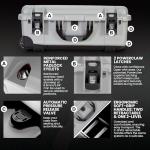 NANUK 935 Hard Case with Padded Divider – Waterproof Equipment Case with Wheels, 22” x 14” x 9” – Dustproof and Impact Resistant, Airline Carry-On Approved – Silver