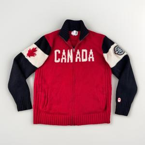 Team Canada 2014 Sochi Olympic Wool Zip Sweater M Red Beaver Maple Leaf Heritage