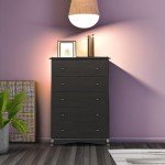 Prepac Sonoma 5 Drawer Chest, Washed Black