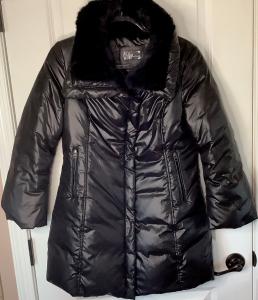 Mackage Size M Puffer Coat Rabbit Fur Collar Down Lined Bell Sleeves NWOT