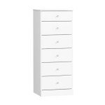 prepac WDBH-0401-1-V Astrid 6-Drawer Tall Chest, Crystal White