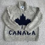 Vtg Canadian Sweater Company Wool Chunky Hand Knit- Knotted CANADA Sweater L