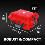 NANUK 905 Waterproof First Aid Case Empty – Durable, Medical First Aid Organizer Case, IP67-Rated, Dustproof, Impact-Resistant, and Floats (9.4" x 7.4" x 5.5") – Red