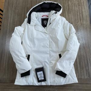 Nobis Shaw Women's Belted Jacket DUCK DOWN Chalk White NWT Size L Large