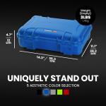 NANUK 910 Hard Case with Customizable Cubed Foam, IP67 Waterproof, Dustproof and Impact Resistant, 14.3” x 11.1” x 4.7”, Rugged Construction for Ultimate Protection, Made in Canada – Blue