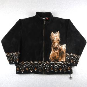 Vintage Outback Trading Company L Large Fleece Jacket Horse Animal Canada Made