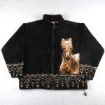 Vintage Outback Trading Company L Large Fleece Jacket Horse Animal Canada Made