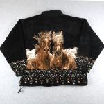 Vintage Outback Trading Company L Large Fleece Jacket Horse Animal Canada Made