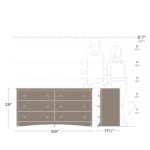 Prepac Sonoma Bedroom Furniture: Black Double Dresser for Bedroom, 6-Drawer Wide Chest of Drawers, Traditional Bedroom Dresser, BDC-6330-V, 59"W x 16"D x 29"H