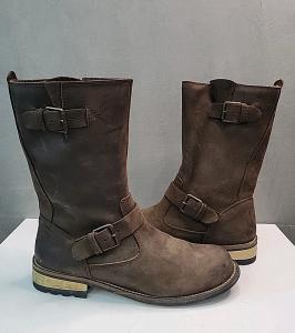 Kodiak Womens Waterproof Side Zip Leather Boot Buckles Moto Brown Size 9, NICE! 
