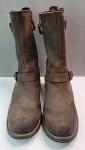 Kodiak Womens Waterproof Side Zip Leather Boot Buckles Moto Brown Size 9, NICE! 
