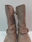 Kodiak Womens Waterproof Side Zip Leather Boot Buckles Moto Brown Size 9, NICE! 