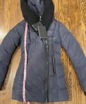 MACKAGE Brigid Knit Trim Down Coat In Navy Ink Knit Size  XXS New