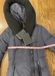 MACKAGE Brigid Knit Trim Down Coat In Navy Ink Knit Size  XXS New