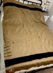 1920s Hudson Bay Company 4 Point Wool Blanket Green Brown Small Label