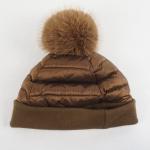 RUDSAK OLYA Down Puffer Hat With Detachable Pompom in Antique Bronze - One Size