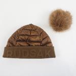 RUDSAK OLYA Down Puffer Hat With Detachable Pompom in Antique Bronze - One Size