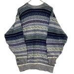 Vintage Tt & Co Sport Fair Isle Knitted Sweater Medium 90s Made Canada White