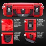 NANUK 910 Waterproof First Aid Box Empty – Durable, Medical First Aid Organizer Case, IP67-Rated, Dustproof, Impact-Resistant, and Floats (7.4" x 4.9" x 3.1") – Red