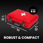 NANUK 910 Waterproof First Aid Box Empty – Durable, Medical First Aid Organizer Case, IP67-Rated, Dustproof, Impact-Resistant, and Floats (7.4" x 4.9" x 3.1") – Red