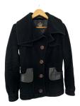 Vintage Mackage Women’s Pea Coat Jacket Black Size Small Cashmere Leather Wool