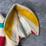 VTG Hudson’s Bay Company Point Blanket Striped Wool Coat Women Hooded Style RARE