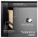 Prepac Sonoma Bedroom Furniture: Black Double Dresser for Bedroom, 6-Drawer Wide Chest of Drawers, Traditional Bedroom Dresser, BDC-6330-V, 59"W x 16"D x 29"H