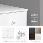 prepac WDBH-0401-1-V Astrid 6-Drawer Tall Chest, Crystal White
