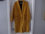 New Classic MACKAGE yellow wool midi coat with leather trim sz M, retail $600!