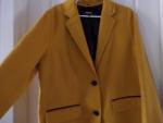 New Classic MACKAGE yellow wool midi coat with leather trim sz M, retail $600!
