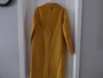 New Classic MACKAGE yellow wool midi coat with leather trim sz M, retail $600!