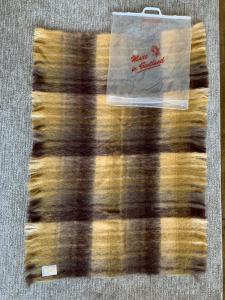 Vintage HUDSON'S BAY Company Plaid MOHAIR Wool Blanket Shawl 50"x36" Scotland