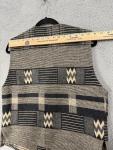 Cream Wool Vest Mens Medium Gray Black Geometric Pattern Made in Canada Outdoors