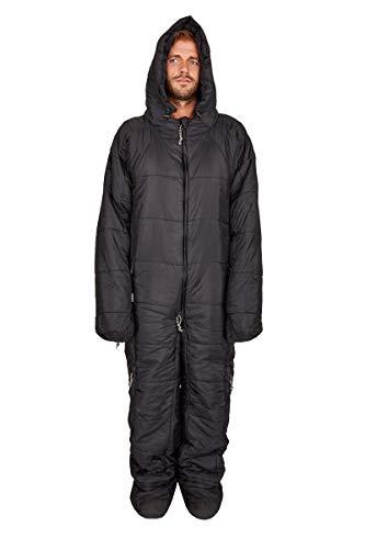 hygger Nanuk Caviar Black S – Original Sleeping Bag with Arms and Legs, 3M Thinsulate Filling Makes it Warm, Lightweight & Small in Pack Size