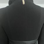 Mackage Military/Band Style Wool Coat Size M Black Leather Trim Classic