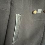 Mackage Military/Band Style Wool Coat Size M Black Leather Trim Classic