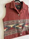 County Clothing Co Cherokee Collection Vest Mens XL Rust Aztec Concho Buttons