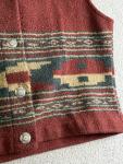County Clothing Co Cherokee Collection Vest Mens XL Rust Aztec Concho Buttons