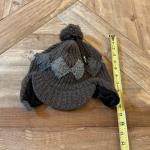 Nobis Teabag the 4th Knit Aviator Hat Plaid Pom Lambswool Unisex One Size NEW