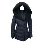 Mackage Puffer Coat Quilted Womens Small Blue Hooded Winter Outdoor Gorpcore